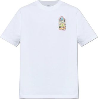 Casablanca T-shirt met print - Heren - T-shirts - Wit - 2XL - Katoen - Tops