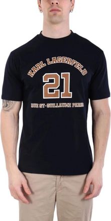 Karl Lagerfeld Tops > T-Shirts - Heren - T-shirts - Blauw - L - Tops