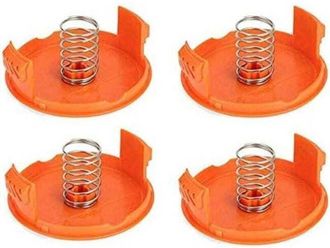 OEM (4 Tapas De Carrete + 4 Resortes) Tapa De Carrete De Repuesto Compatible Con Las Desbrozadoras Black & Decker Gh900, Lst201, Gh600, Nst2018 Y Cst2000