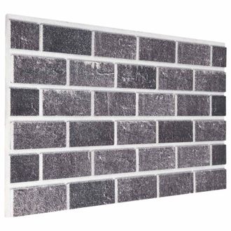vidaXL Paneles De Pared 10 Pcs Negro Y Gris 100 X 50 Cm Espuma Eps Vidaxl