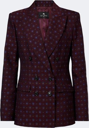 Etro Floral wool and cotton jacquard blazer