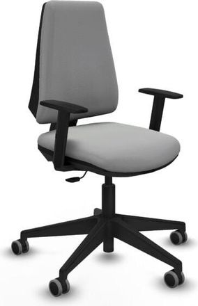 Piqueras y Crespo Piqueras Y Crespo - Elche Cp Similpiel Gris Claro Brazos 1d Base Piramidal Ruedas Engomadas 65mm