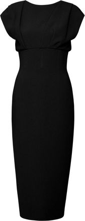 Rachel Gilbert Maggie draped-detailed midi dress - women - Polyester/Elastane - 0 - Black