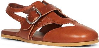 Dries Van Noten Womens Flat Sandals Calf Leather Burgundy