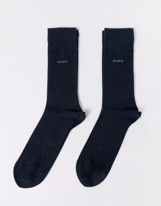 HUGO BOSS Mens BOSS Orange 2-Pack Mens Bamboo Socks - Dark Blue 401 - Navy - Size: 6/6.5/7.5/7/11/10/8/8.5/12/9.5/9/11.5/10.5