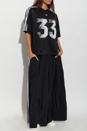 adidas Pleated Wide-leg Trousers, Womens, Black