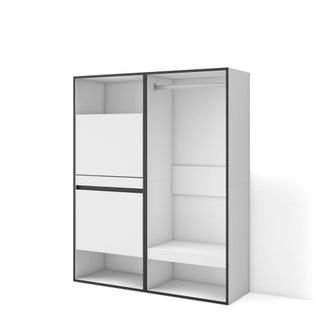 Skraut Home Zapatero efecto madera blanco 120x35x145cm