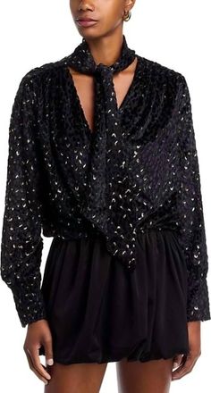 SIMKHAI Kayleigh Long Sleeve Top In Black