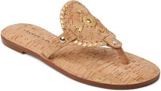 Jack Rogers Collins Flip Flop in Cork/Gold at Nordstrom, Size 7.5