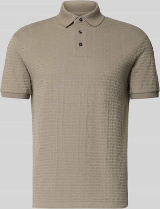 Emporio Armani Regular Fit Poloshirt mit Strukturmuster in Hellgrau, Größe XXL