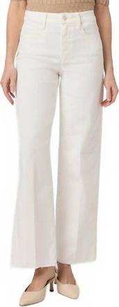 Paige Anessa High Waisted Wide Leg Jeans In Tonal Ecru