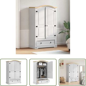 vidaXL vidaXL Armadio in pino - Guardaroba Corona Bianco 101 x 52 x 170 cm Pino massello
