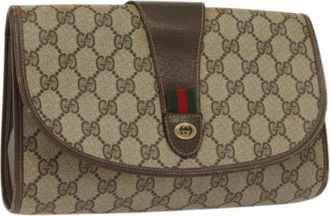 Gucci Pre-owned Canvas clutches - Dames - Vintage Clutch - Beige - ONE Size - Leer - Vintage