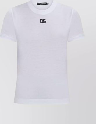 Dolce & Gabbana cotton logo embroidered crew neck t-shirt