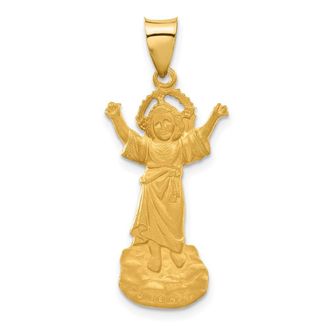 Diamond2Deal 14k Yellow Gold Hollow Divine Child Jesus Figure Charm
