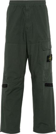 Stone Island Compass-motif cargo pants - men - Cotton/Elastane - 29 - Green