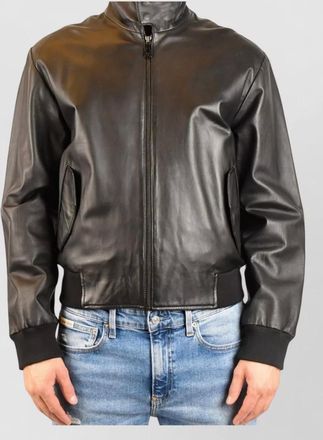 Alexander McQueen high collar jacket ribbed cuffs hem pockets