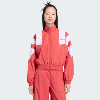 adidas Womens adidas BLOCKED WASHED ZIPPED TRACKTOP