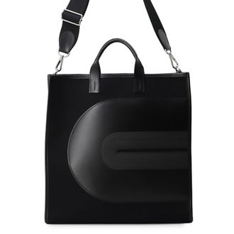 Herm&egrave;s Black Toile Officier Swift Leather Handbag Tote Bag (Pre-Owned)