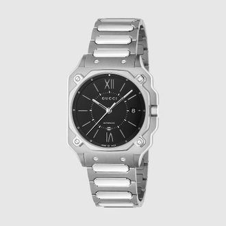 Gucci G-Flat Watch, 36mm, Steel, Steel