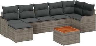 vidaXL Vidaxl - Garden Sofa Set 8 pcs Grey Poly rattan