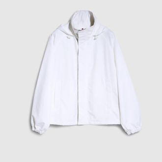 Gucci Compact Cotton Canvas Zip Jacket, Size 44, White, Ready-to-wear