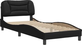 vidaXL Bed Frame without Mattress Black 90x190 cm Single Faux Leather vidaXL