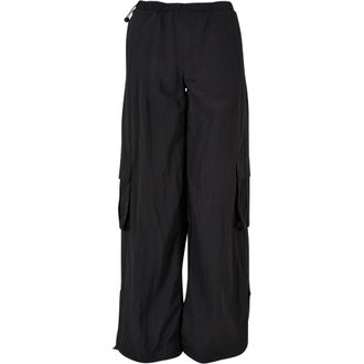 Urban Classics Dames/Dames Nylon Gekreukelde Wijde Cargo Broek (Zwart)