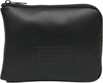 Maison Margiela Matte Black Zip-Around Pouch with Minimalist Design