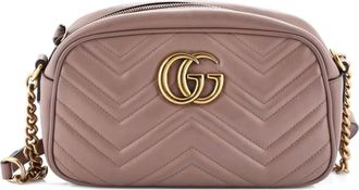 Gucci GG Marmont Shoulder Bag Matelasse Leather Small crossbody bag - Beige