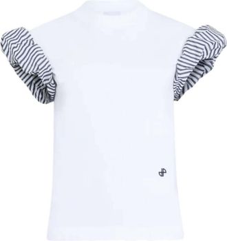 Patou White Crew Neck Logo T-Shirt