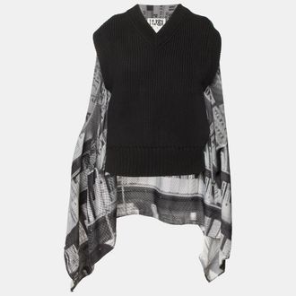 Maison Margiela Maison Martin Margiela Monochrome Rib Knit And Satin Cape Style Vest