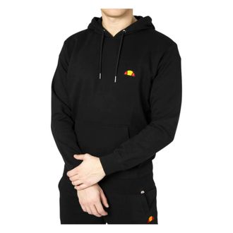 Ellesse Hoodies, male, Black, Size: XL Black Hoodie with Patch Logo