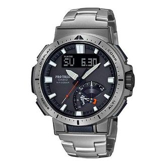 Casio Waterproof Sports Solar Powered Mens Silver Analog/Digital Combo PRW-70YT-7PRD