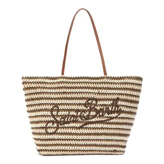 MC2 Saint Barth Tote Bags, female, Multicolor, Size: ONE SIZE Stripes Crochet Bag