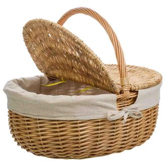 Wanderlust Deco Wanderlust Deco - Cesta De Mimbre Marr&oacute;n Forrada 48x37x17/40