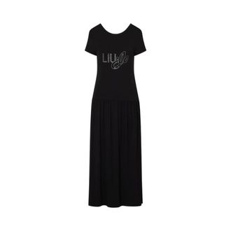 Liu Jo Maxi Dresses, female, Black, Size: XS Long Jersey Dress