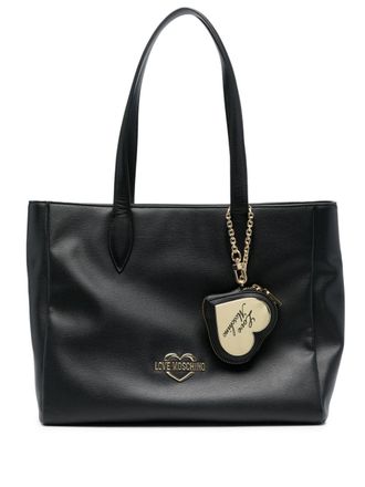 Love Moschino logo-lettering zip-fastening shoulder bag - women - Polyurethane - OS - Black