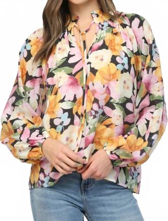 Fate Floral Print Blouse In Black Multi