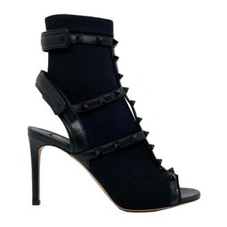 Valentino Garavani High Heel Sandals, female, Black, 8 UK, Rockstud Sock Heel Sandals