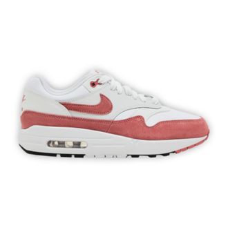 Nike Air Max 1 87 Sneaker in White / Canyon Pink Suede Women Low-Top