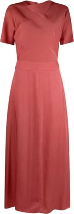 Stenstr&ouml;ms Roze Zijden Jurk met Watervalhalslijn - Dames - Casual kleedjes - Roze - L - Spandex - Kleedjes