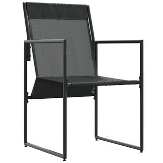 Berkfield Home Garden Chairs with Cushions 4 pcs Black Textilene
