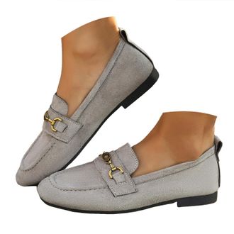 Generic Loafers for Women Business Casual Shoes Lightweight Loafer Slip On Work Flats Womens Wide Loafers Dressy Cute Ladies Flat Walking Shoes Low Top Round 