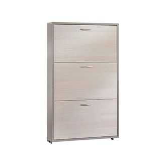 Dmora Zapatero Iris, Mueble De Entrada Polivalente Con 3 Puertas Abatibles, Zapatero Moderno, 100% Made In Italy, Cm 67x18h112, Alerce, Con Embalaje Reforza