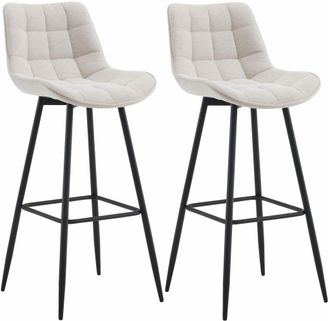 Clp Set De 2 Taburetes De Bar Dartford Crema Tela
