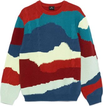 Paul Smith Mountains abstract-pattern cotton sweater - men - Cotton - M - Red