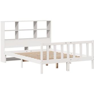 vidaXL Bookcase Bed without Mattress White 140x200 cm Solid Wood Pine Vidaxl