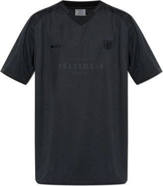 VETEMENTS T-shirt met print - unisex - T-shirts - Zwart - S - Leer - Tops