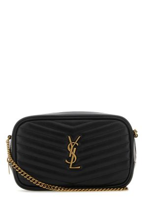 Saint Laurent Black Leather Mini Lou Crossbody Bag